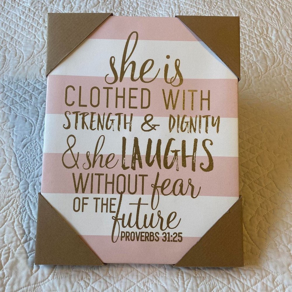 Brand New Proverbs 31:25 Wall Canvas